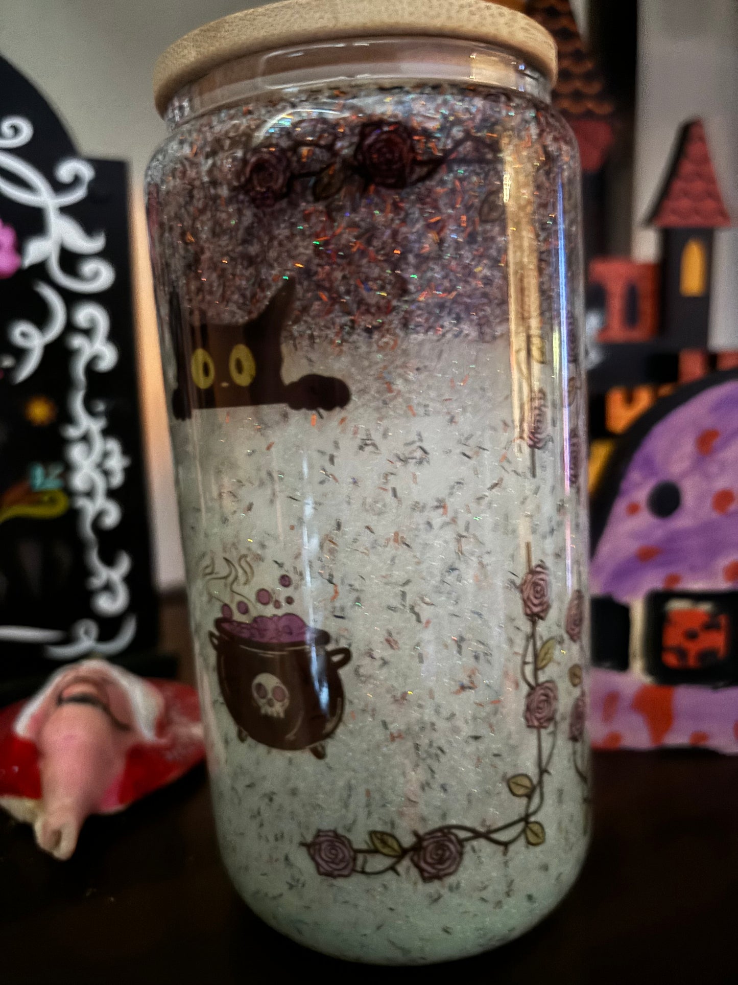 16.0oz Glow in the dark bewitching drinking glass š®