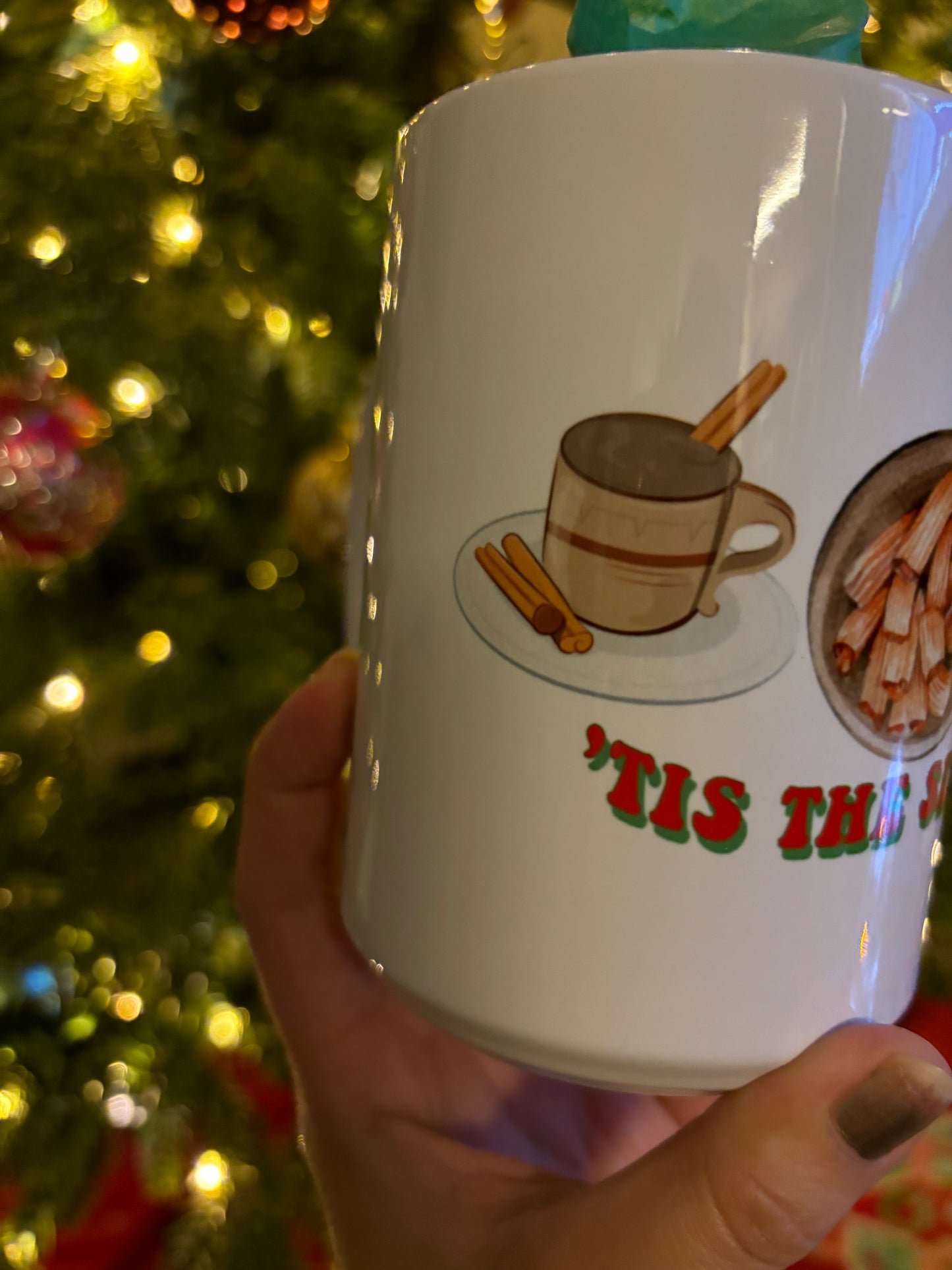 12oz Latino Christmas inspired mug ( Tamales, Posole and chocolate )