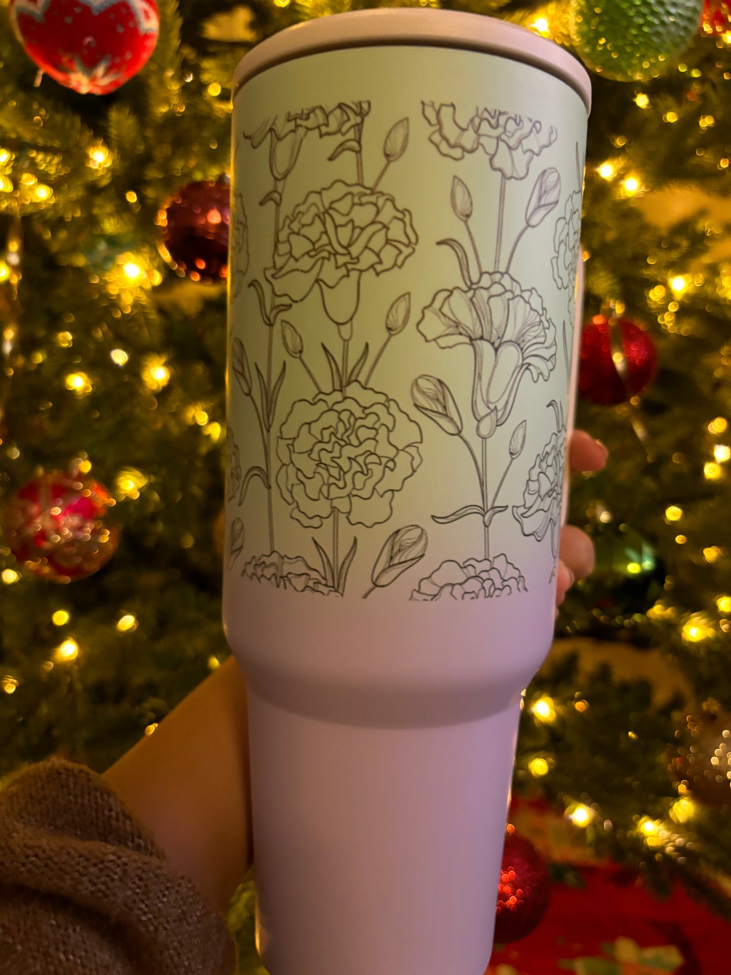 40.0 oz flowers double-walled stainless steel tumbler