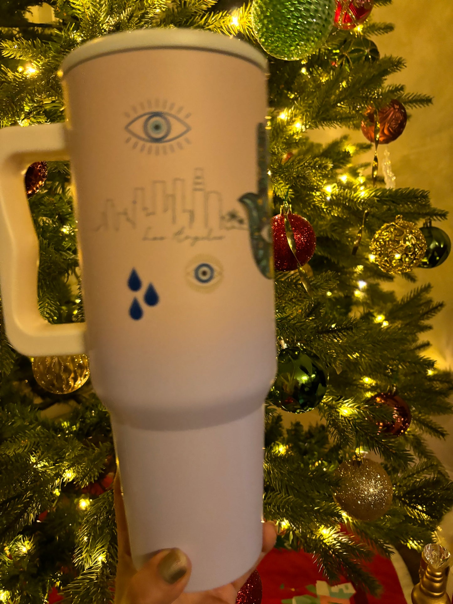 40.0 oz evil eye double-walled stainless steel tumbler