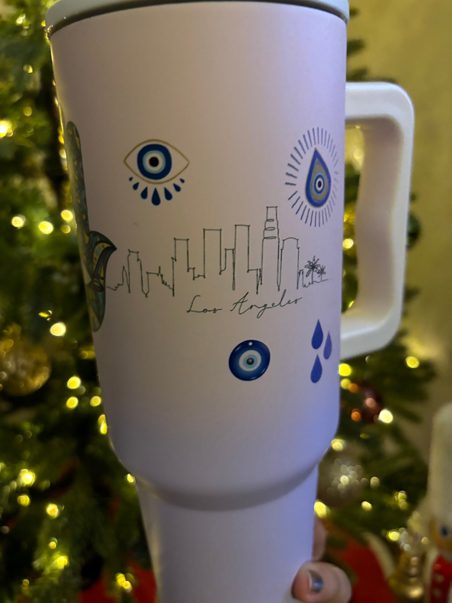 40.0 oz evil eye double-walled stainless steel tumbler