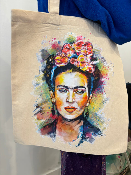 100% Cotton Canva Frida inspired tote bag